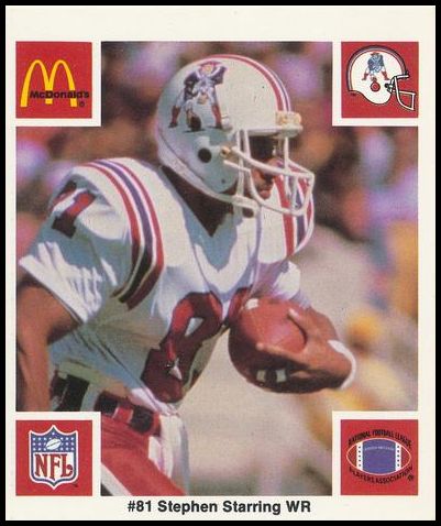 1986 McDonald's Patriots 81 Stephen Starring